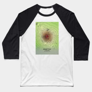 Mount Fuji Topographic Map Baseball T-Shirt